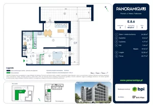 2 pokoje, mieszkanie 49,61 m², piętro 8, oferta nr E-8-6, Panoramiqa II, Poznań, Rataje, Starołęka, ul. Heleny Tadeuszak