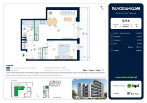 2 pokoje, mieszkanie 49,61 m², piętro 9, oferta nr E-9-6, Panoramiqa II, Poznań, Rataje, Starołęka, ul. Heleny Tadeuszak