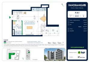 1 pokój, mieszkanie 29,63 m², parter, oferta nr F-0-1, Panoramiqa II, Poznań, Rataje, Starołęka, ul. Heleny Tadeuszak