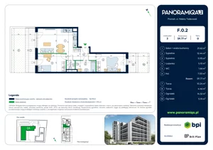 3 pokoje, mieszkanie 59,77 m², parter, oferta nr F-0-2, Panoramiqa II, Poznań, Rataje, Starołęka, ul. Heleny Tadeuszak