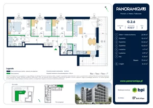 4 pokoje, mieszkanie 73,42 m², piętro 2, oferta nr G-2-6, Panoramiqa II, Poznań, Rataje, Starołęka, ul. Heleny Tadeuszak