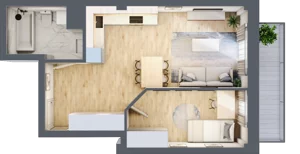 2 pokoje, mieszkanie 44,16 m², piętro 8, oferta nr 58, Osiedle Słoneczna, Marki, ul. Słoneczna / Promienna