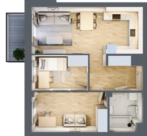3 pokoje, mieszkanie 55,29 m², piętro 5, oferta nr 40, Osiedle Słoneczna, Marki, ul. Słoneczna / Promienna