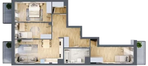 4 pokoje, mieszkanie 87,98 m², piętro 3, oferta nr 88, Osiedle Słoneczna, Marki, ul. Słoneczna / Promienna