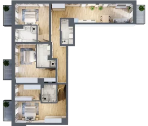 4 pokoje, mieszkanie 136,35 m², piętro 3, oferta nr 83, Osiedle Słoneczna, Marki, ul. Słoneczna / Promienna