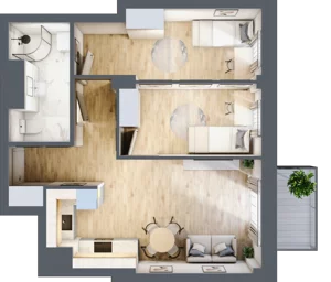3 pokoje, mieszkanie 51,22 m², parter, oferta nr 2, Osiedle Słoneczna, Marki, ul. Słoneczna / Promienna