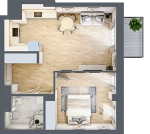 2 pokoje, mieszkanie 48,10 m², parter, oferta nr 3, Osiedle Słoneczna, Marki, ul. Słoneczna / Promienna