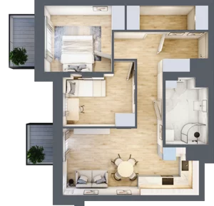 3 pokoje, mieszkanie 56,55 m², parter, oferta nr 7, Osiedle Słoneczna, Marki, ul. Słoneczna / Promienna