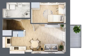 2 pokoje, mieszkanie 35,33 m², piętro 1, oferta nr 11, Osiedle Słoneczna, Marki, ul. Słoneczna / Promienna