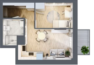 2 pokoje, mieszkanie 33,71 m², piętro 1, oferta nr 12, Osiedle Słoneczna, Marki, ul. Słoneczna / Promienna