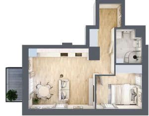 2 pokoje, mieszkanie 41,90 m², piętro 1, oferta nr 13, Osiedle Słoneczna, Marki, ul. Słoneczna / Promienna