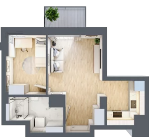 2 pokoje, mieszkanie 35,05 m², piętro 4, oferta nr 38, Osiedle Słoneczna, Marki, ul. Słoneczna / Promienna