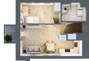 2 pokoje, mieszkanie 33,75 m², piętro 6, oferta nr 58, Osiedle Słoneczna, Marki, ul. Słoneczna / Promienna