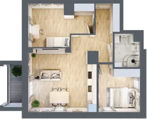 3 pokoje, mieszkanie 58,17 m², piętro 8, oferta nr 76, Osiedle Słoneczna, Marki, ul. Słoneczna / Promienna