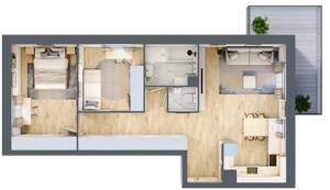 3 pokoje, mieszkanie 65,31 m², piętro 1, oferta nr 7, Zalesie, Ignatki-Osiedle, ul. Leśna