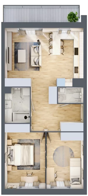 3 pokoje, mieszkanie 63,85 m², piętro 1, oferta nr 14, Zalesie, Ignatki-Osiedle, ul. Leśna