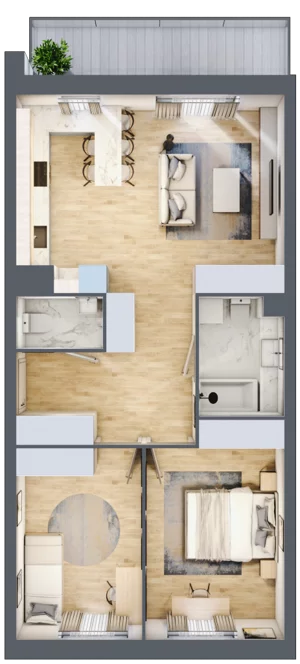 3 pokoje, mieszkanie 63,85 m², piętro 1, oferta nr 26, Zalesie, Ignatki-Osiedle, ul. Leśna