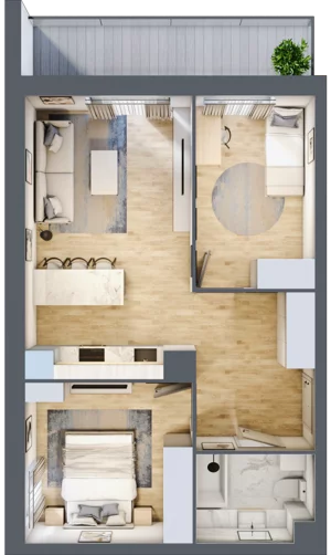 3 pokoje, mieszkanie 53,89 m², parter, oferta nr 48, Zalesie, Ignatki-Osiedle, ul. Leśna