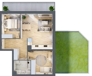 3 pokoje, mieszkanie 61,67 m², parter, oferta nr 49, Zalesie, Ignatki-Osiedle, ul. Leśna