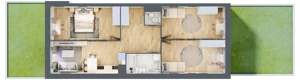 4 pokoje, mieszkanie 72,45 m², parter, oferta nr 51, Zalesie, Ignatki-Osiedle, ul. Leśna