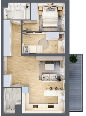 3 pokoje, mieszkanie 58,37 m², piętro 1, oferta nr 54, Zalesie, Ignatki-Osiedle, ul. Leśna