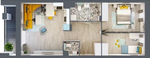 3 pokoje, mieszkanie 58,19 m², piętro 1, oferta nr 33, Apart Warszawska, Białystok, Piasta II, ul. Warszawska/ Piastowska