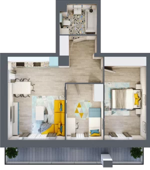 3 pokoje, mieszkanie 55,24 m², piętro 1, oferta nr 31, Apart Warszawska, Białystok, Piasta II, ul. Warszawska/ Piastowska
