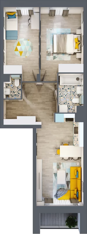 3 pokoje, mieszkanie 61,37 m², piętro 1, oferta nr 29, Apart Warszawska, Białystok, Piasta II, ul. Warszawska/ Piastowska