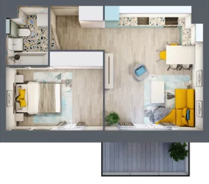 2 pokoje, mieszkanie 39,72 m², piętro 4, oferta nr 28, Apart Warszawska, Białystok, Piasta II, ul. Warszawska/ Piastowska