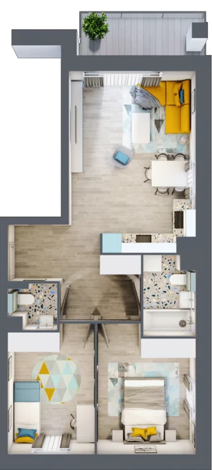 3 pokoje, mieszkanie 57,29 m², piętro 4, oferta nr 27, Apart Warszawska, Białystok, Piasta II, ul. Warszawska/ Piastowska