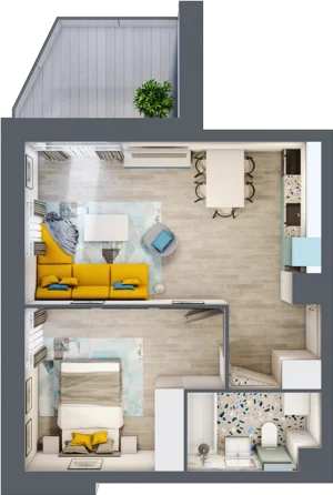 2 pokoje, mieszkanie 39,75 m², piętro 2, oferta nr 9, Apart Warszawska, Białystok, Piasta II, ul. Warszawska/ Piastowska
