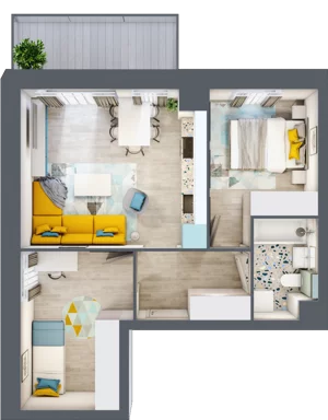 3 pokoje, mieszkanie 45,34 m², piętro 2, oferta nr 10, Apart Warszawska, Białystok, Piasta II, ul. Warszawska/ Piastowska