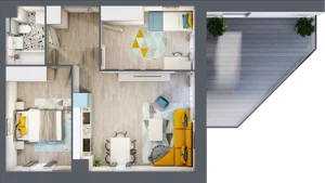 3 pokoje, mieszkanie 51,57 m², piętro 1, oferta nr 56, Apart Warszawska, Białystok, Piasta II, ul. Warszawska/ Piastowska