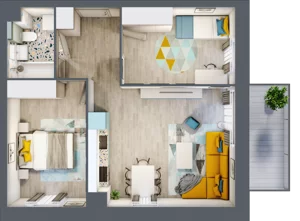 3 pokoje, mieszkanie 51,57 m², piętro 2, oferta nr 62, Apart Warszawska, Białystok, Piasta II, ul. Warszawska/ Piastowska