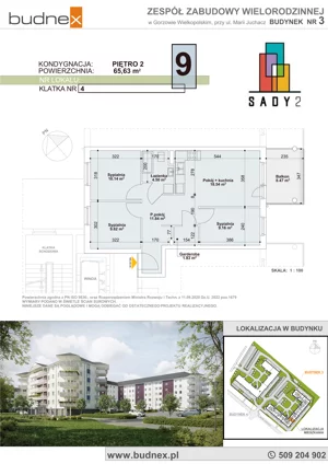 3 pokoje, mieszkanie 65,63 m², piętro 2, oferta nr 4/M9, Sady II Bud. 3, Gorzów Wielkopolski, ul. Marii Juchacz