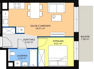 2 pokoje, mieszkanie 37,77 m², piętro 7, oferta nr A5.9.6, Sedina Apartamenty - Etap I, Szczecin, Śródmieście, Międzyodrze-Wyspa Pucka, ul. Maklerska