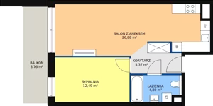 2 pokoje, mieszkanie 49,54 m², piętro 3, oferta nr A5.5.6, Sedina Apartamenty - Etap I, Szczecin, Śródmieście, Międzyodrze-Wyspa Pucka, ul. Maklerska