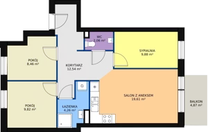 4 pokoje, mieszkanie 66,63 m², parter, oferta nr 3/M4, Cukrownia Apartamenty - Etap III, Szczecin, Zachód, Gumieńce, ul. Floriana Krygiera