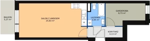 1 pokój, mieszkanie 42,63 m², parter, oferta nr 5/M5, Cukrownia Apartamenty - Etap III, Szczecin, Zachód, Gumieńce, ul. Floriana Krygiera