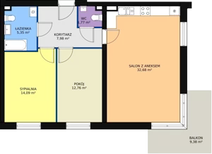 3 pokoje, mieszkanie 74,63 m², piętro 1, oferta nr 5/M9, Cukrownia Apartamenty - Etap III, Szczecin, Zachód, Gumieńce, ul. Floriana Krygiera