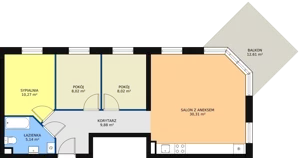 4 pokoje, mieszkanie 71,64 m², parter, oferta nr 1/M3, Osiedle Europejskie - Budynek 19, Gorzów Wielkopolski, Plac Unii Europejskiej 4A-D