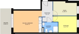 3 pokoje, mieszkanie 60,39 m², parter, oferta nr 2/M1, Osiedle Europejskie - Budynek 19, Gorzów Wielkopolski, Plac Unii Europejskiej 4A-D