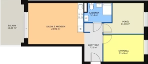 3 pokoje, mieszkanie 58,78 m², parter, oferta nr 3/M3, Osiedle Europejskie - Budynek 19, Gorzów Wielkopolski, Plac Unii Europejskiej 4A-D