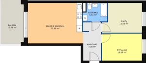 3 pokoje, mieszkanie 58,82 m², piętro 1, oferta nr 3/M6, Osiedle Europejskie - Budynek 19, Gorzów Wielkopolski, Plac Unii Europejskiej 4A-D