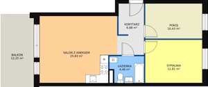 3 pokoje, mieszkanie 60,41 m², parter, oferta nr 4/M1, Osiedle Europejskie - Budynek 19, Gorzów Wielkopolski, Plac Unii Europejskiej 4A-D