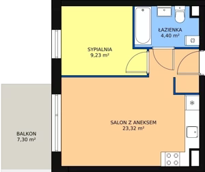 2 pokoje, mieszkanie 36,95 m², parter, oferta nr 6/M2, Osiedle Europejskie - Budynek 19, Gorzów Wielkopolski, Plac Unii Europejskiej 4A-D
