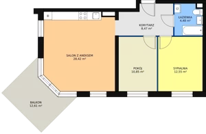 3 pokoje, mieszkanie 64,77 m², parter, oferta nr 7/M3, Osiedle Europejskie - Budynek 19, Gorzów Wielkopolski, Plac Unii Europejskiej 4A-D