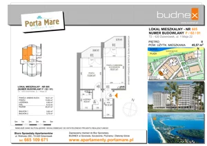 2 pokoje, apartament 45,57 m², piętro 2, oferta nr 605, Porta Mare Wellness & Spa, Dziwnówek, ul. Wolności
