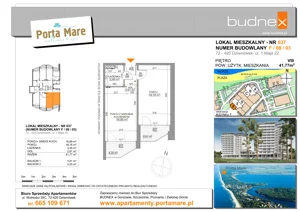 2 pokoje, apartament 41,77 m², piętro 8, oferta nr 637, Porta Mare Wellness & Spa, Dziwnówek, ul. Wolności