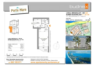 1 pokój, apartament 31,12 m², piętro 10, oferta nr 649, Porta Mare Wellness & Spa, Dziwnówek, ul. Wolności
